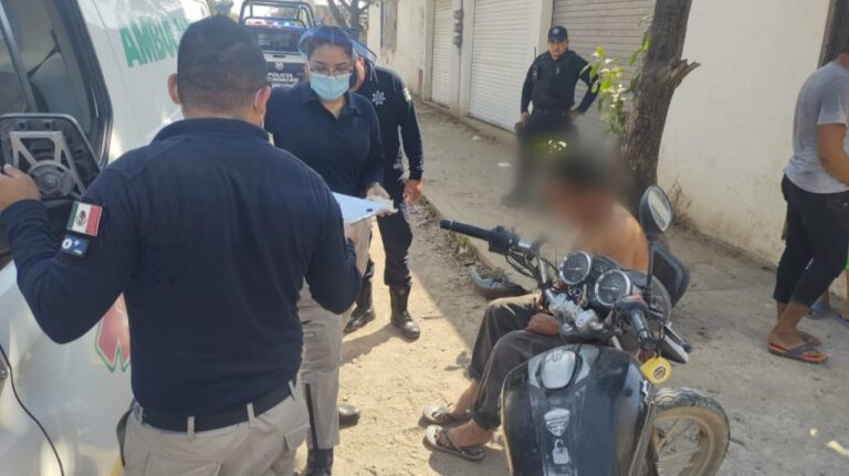 Hoy domingo se registró otro accidente de moto en el libramiento de Huetamo