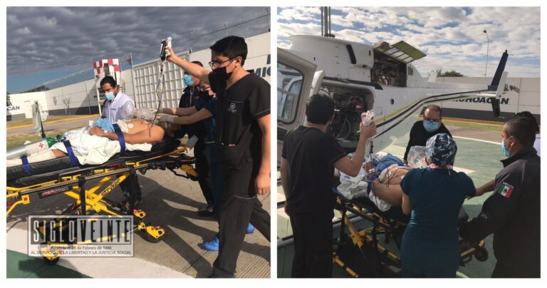 Balean a hombre en San Lucas, por la gravedad de las heridas tuvo que ser llevado a Morelia en ambulancia área