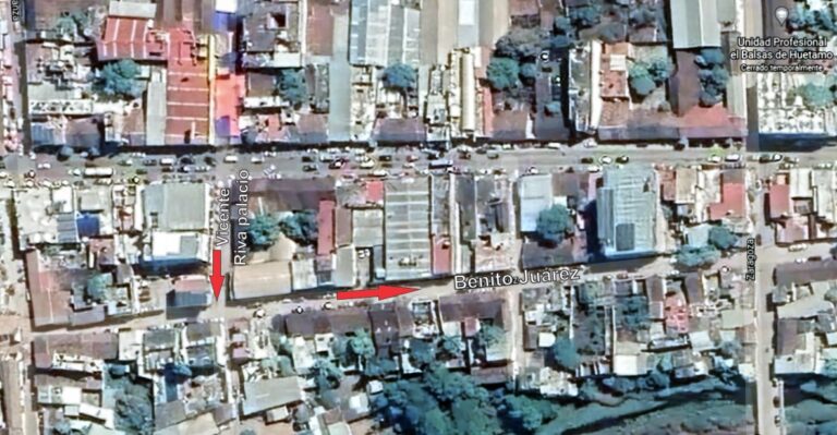 Cambiarán el sentido vehicular las calles Benito Juárez y Vicente Riva Palacio en el centro de Huetamo