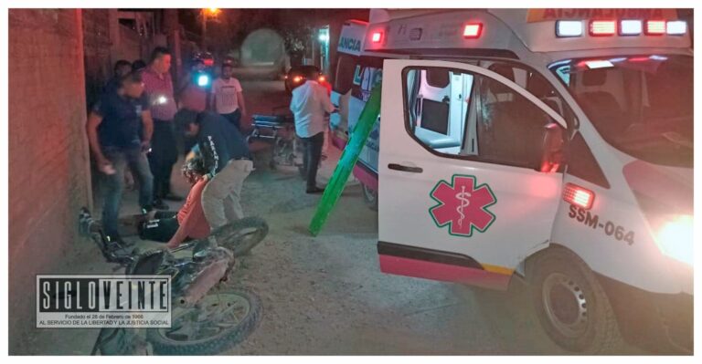 En Huetamo, joven resulta herido en la cabeza al conducir una moto en estado de ebriedad