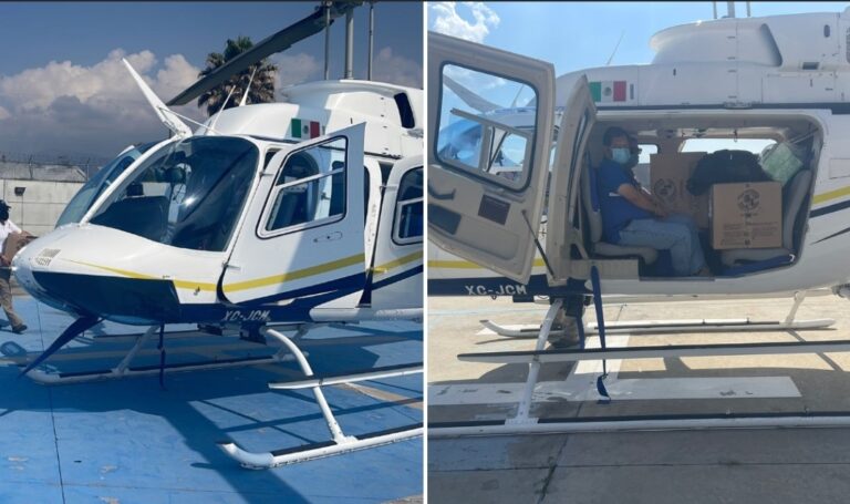 Apoya  Servicios Aéreos de la SSP para el traslado de más de mil 500 vacunas contra el COVID-19 de Apatzingán a Coalcomán