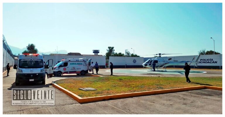 Joven de San Lucas fue llevado a Morelia por traumatismo craneoencefálico al accidentarse en moto
