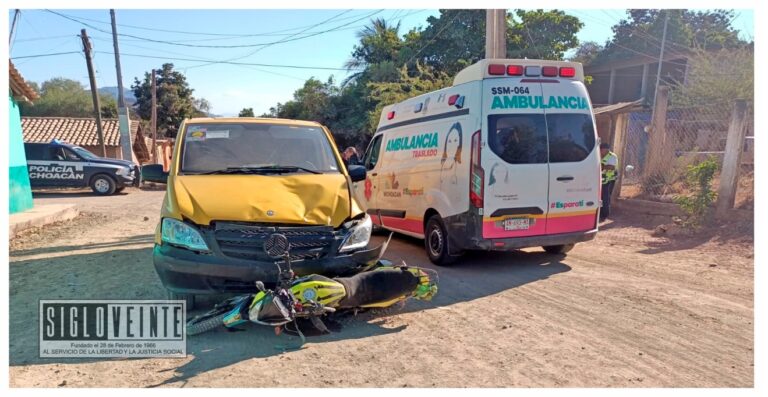 Camioneta arrolla a motociclista en el entronque a la localidad de San Ignacio
