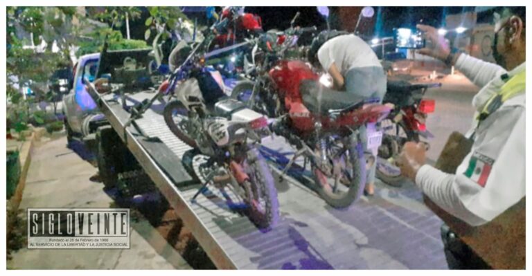 Implementan en Huetamo el Operativo Carrusel “Casco Seguro” a motociclistas, remiten al corralón 6 unidades