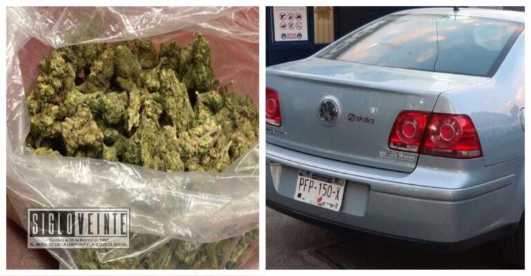 Tras persecución Policía Michoacán detiene a dos en posesión de droga y vehículo