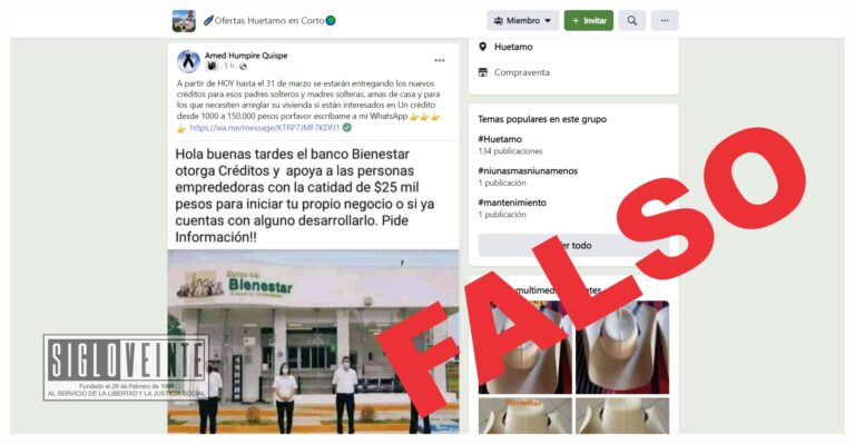 ¡No te dejes engañar!, ofrecen falsos créditos de Bienestar por Facebook, ya hubo una víctima en Huetamo