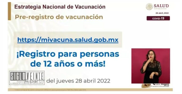 A partir del 28 de abril abren registro de vacunación general anti COVID-19 para niñas y niños de 12 años