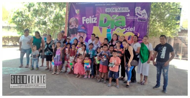 Comunidades del municipio de Tiquicheo celebran el Día del Niño, evento organizado por el Ayuntamiento y el DIF