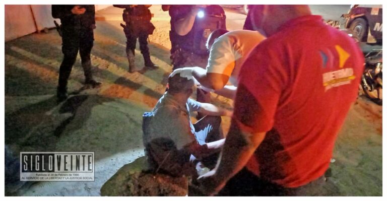 Dos heridos al derraparse moto en la Avenida Madero Sur de Huetamo