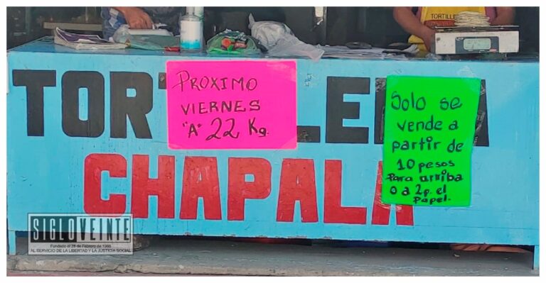 Mañana viernes subirá a 22 pesos el kilo de tortilla en Huetamo, el último incremento fue en mayo de 2021