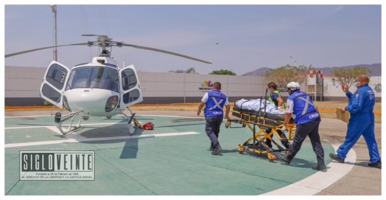 Realiza la Secretaría de Salud a través del CRUM traslado de Huetamo a Morelia en ambulancia área con éxito