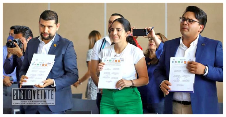 Giulianna Bugarini presidenta de Morena en Michoacán, firmó la Declaratoria de los Sujetos Obligados del Estado de Michoacán emitida por el IMAIP