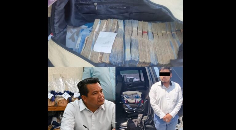 Detienen a chofer del Secretariado Ejecutivo del Sistema Estatal de Seguridad Pública con un millón y medio de pesos en maleta