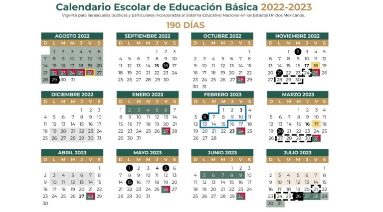 Publica la SEP el calendario escolar 2022-2023 de Educación Básica y Normal