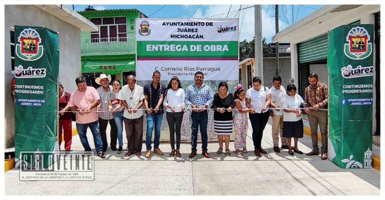 Cornelio Ríos inaugura la pavimentación de la calle Galeana Norte en la comunidad de Parícuaro