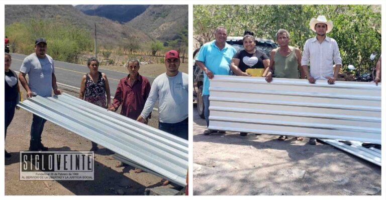 Entrega gobierno de Nocupétaro paquetes de láminas a familias que resultaron afectadas por las lluvias