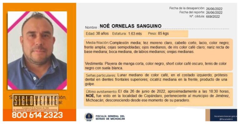 Fue encontrado el cuerpo sin vida del síndico municipal de Villa Jiménez, Noé Ornelas Sandino