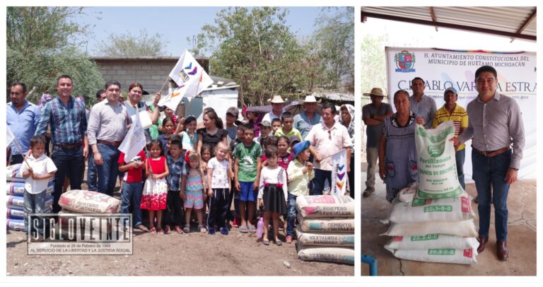 Pablo Varona inicia e inaugura obras, además entrega fertilizante en varias tenencias del municipio
