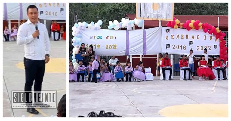 Apadrina Ricardo Santibáñez el egreso de los alumnos de preescolar y primaria de la comunidad de Estimucha