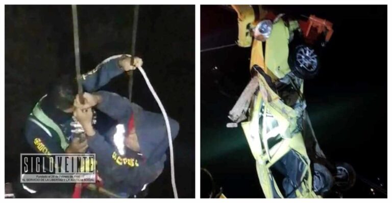 Ayer cayó auto compacto en el puente de fierro de Zitácuaro, hoy fue rescatado el cuerpo de la conductora