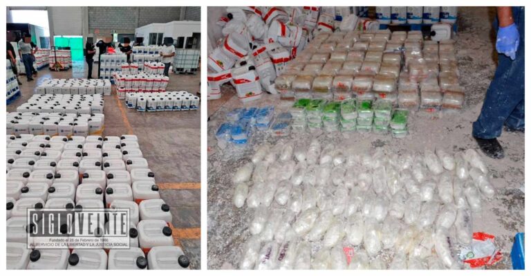 La FGR asegura en Culiacán más de 500 mil tabletas de fentanilo y mil kilos de metanfetamina