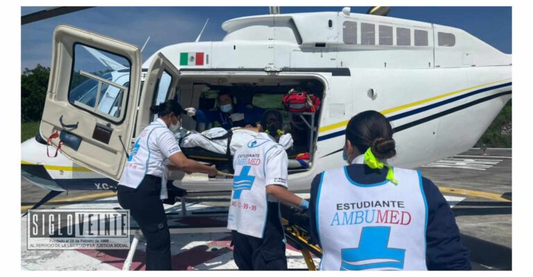 Por complicaciones graves de salud, trasladan a paciente en ambulancia aérea de Huetamo al Hospital Civil de Morelia