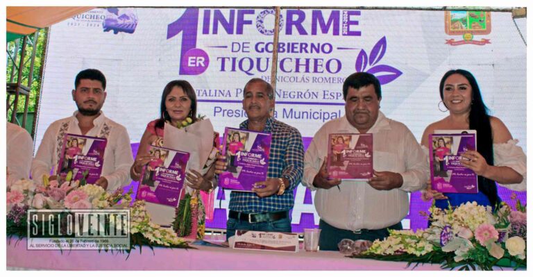 Avances en agua potable, vivienda, red de luz eléctrica, caminos y pavimentaciones en el municipio de Tiquicheo, destaca Catalina Pérez Negrón en su Primer Informe de Gobierno