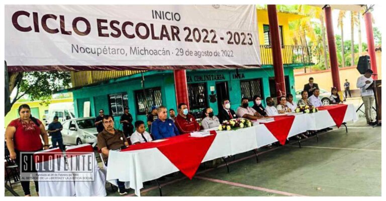 Con gran entusiasmo comenzó un nuevo ciclo escolar en Nocupétaro, el alcalde exhorta a los alumnos a dar su mayor esfuerzo