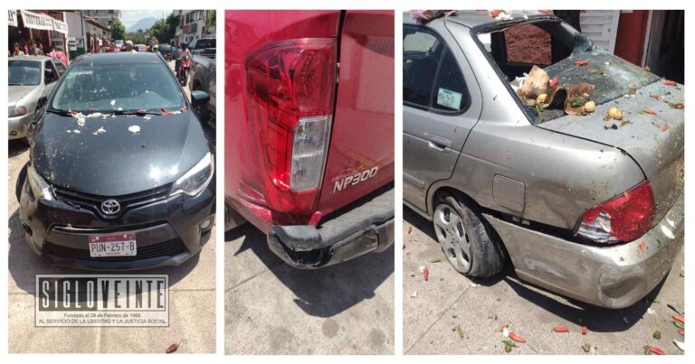 Conductor se queda dormido y provoca accidente múltiple en el centro de Huetamo