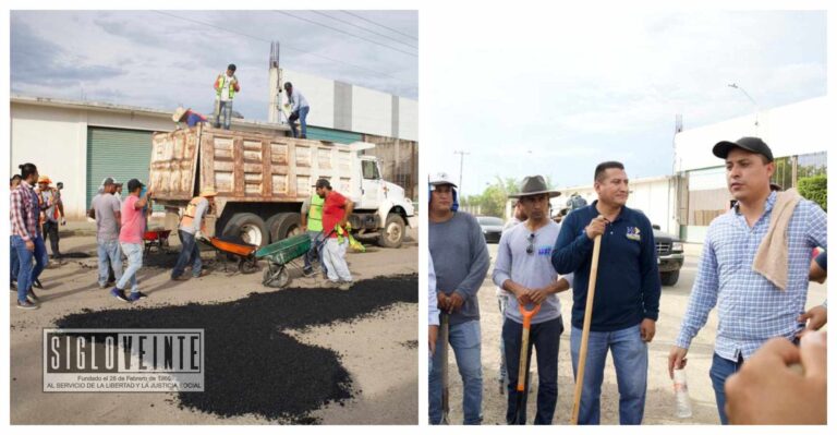 Da continuidad Ayuntamiento de Huetamo a trabajos de bacheo en el Libramiento y parte de Avenida Madero Sur