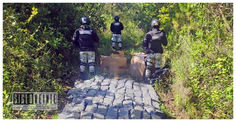 En Pátzcuaro, la Guardia Nacional aseguró más de 80 paquetes con marihuana