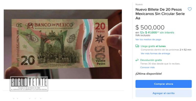 Este billete de 20 pesos vale 500 mil pesos; ¿Qué características y qué lo hace tan valioso?