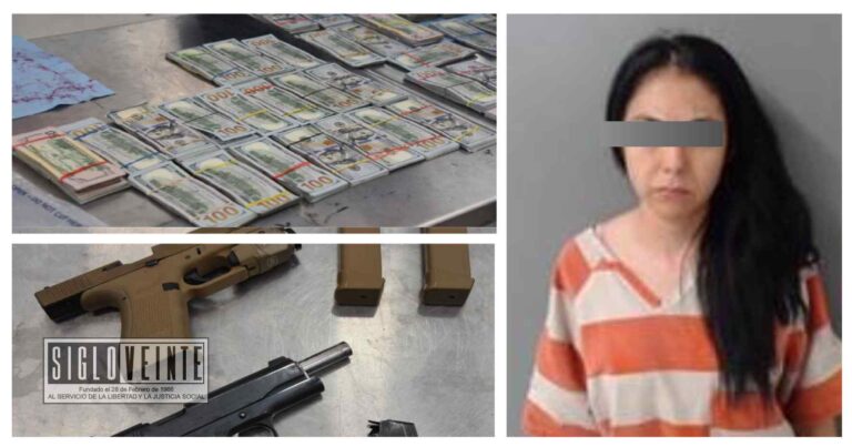 Supuesta hija del presidente de Tacámbaro, fue detenida con armas y miles de dólares en efectivo en el Puente Internacional Juárez-Lincoln