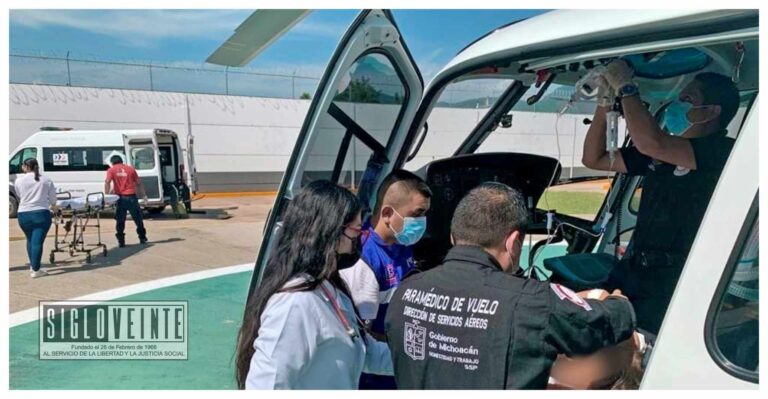 Niña de la colonia La Michoacana de Huetamo fue llevada en ambulancia aérea al Hospital Infantil de Morelia por crisis convulsivas de ausencia