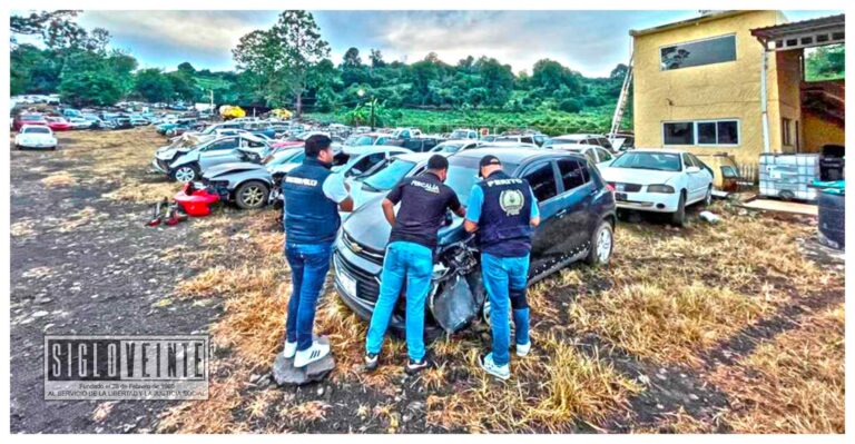 Aseguran 25 vehículos robados en un corralón de Tacámbaro; también se localizó un arma de fuego