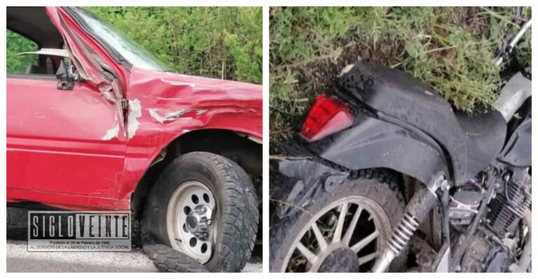 En la carretera Sahuayo-Cojumatlán, muere motociclista al impactarse contra camioneta