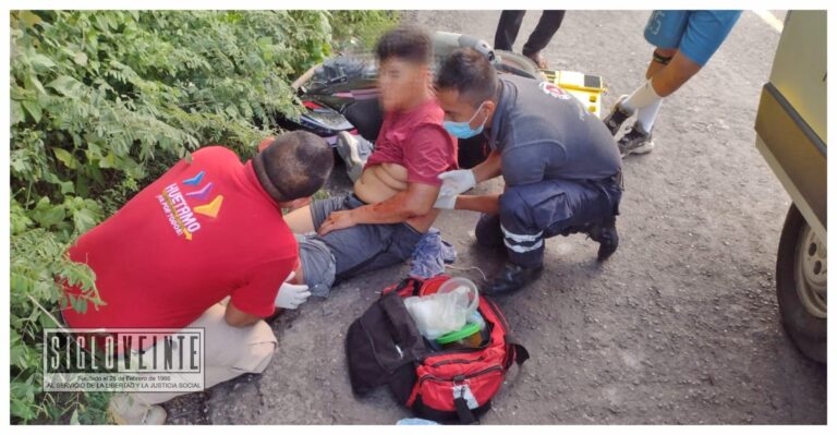 Motociclista y un menor de 5 años resultaron lesionados en la carretera a San Lucas