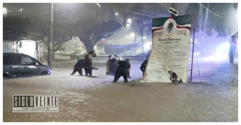 Sufre inundaciones la cabecera municipal de Juárez, no hay lesionados solo algunos daños materiales informa el alcalde