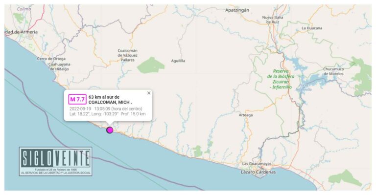 Suman mil 159 réplicas del sismo magnitud 7.7 ocurrido el lunes en Coalcomán