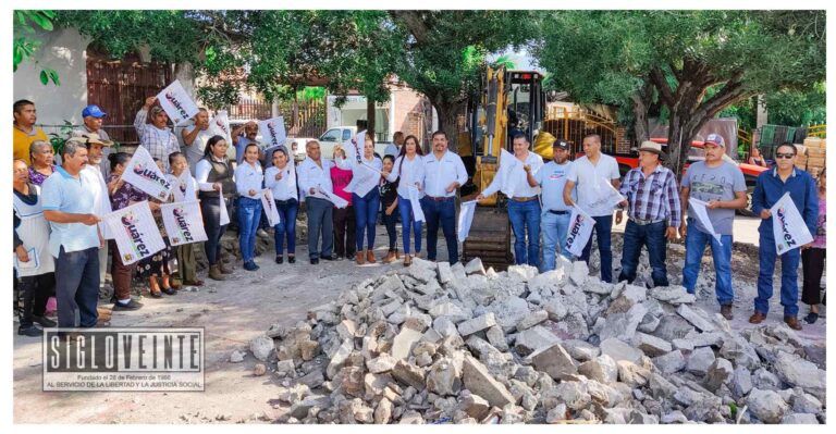 Alcalde de Juárez da comienzo a la construcción de la plaza Melchor Ocampo en la comunidad de Cerro Colorado