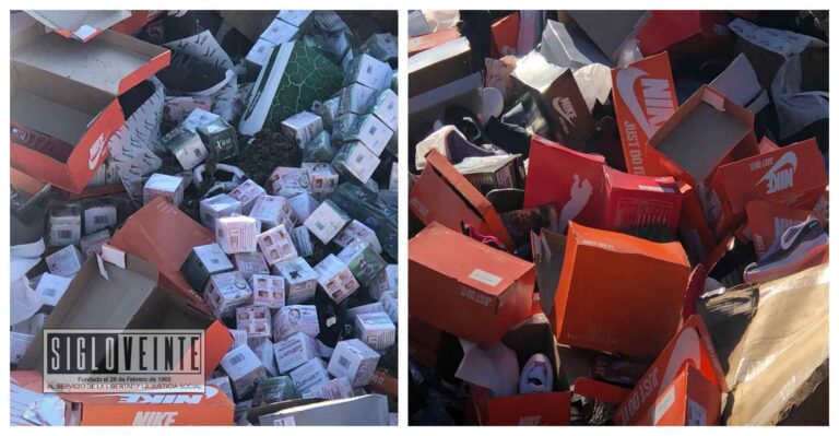 En Morelia, la FGE, FGR, SEDENA y Guardia Civil incineran cientos de tenis piratas y droga
