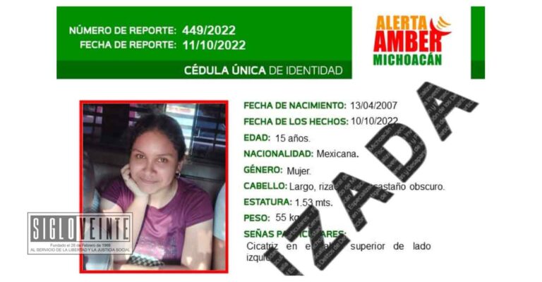 En Veracruz localizan a adolescente reportada como desaparecida en Michoacán