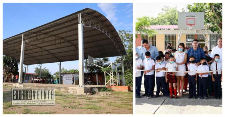 Entrega alcalde Huetamo techumbre en la Escuela Primaria de El Rosario y anuncia la construcción de 15 techos en su segundo año de gobierno