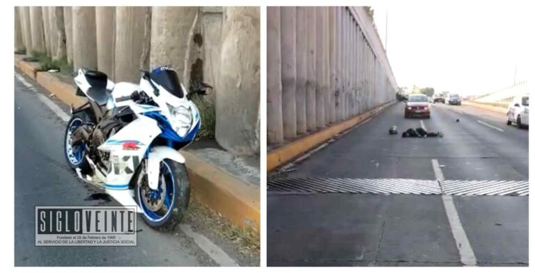 Motociclista muere al derrapar en su moto en el Libramiento de Morelia