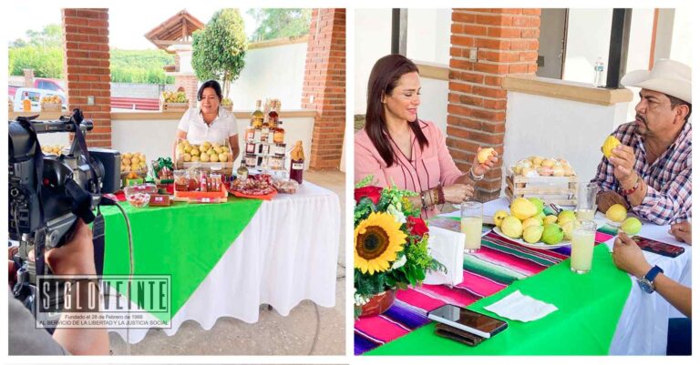 Productores de guayaba se reúnen con el alcalde de Juárez Cornelio Ríos y autoridades de la SADER; el SMRTV grabó reportaje sobre la fruta