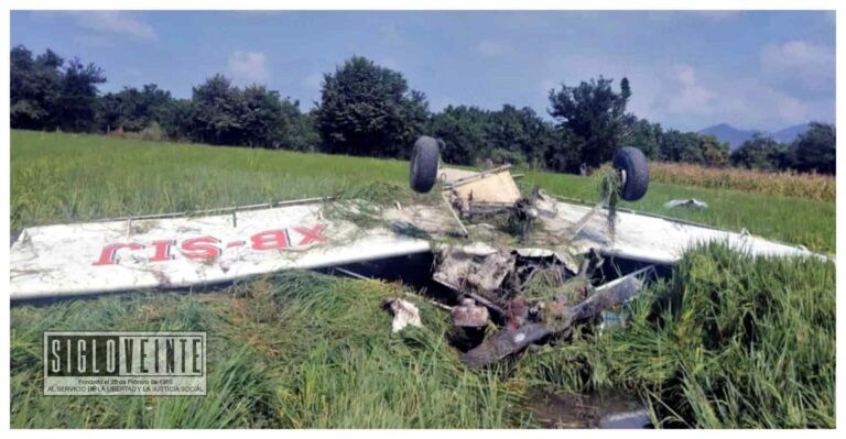 Cae avioneta fumigadora cerca de Lombardía, el piloto sobrevive para contarlo