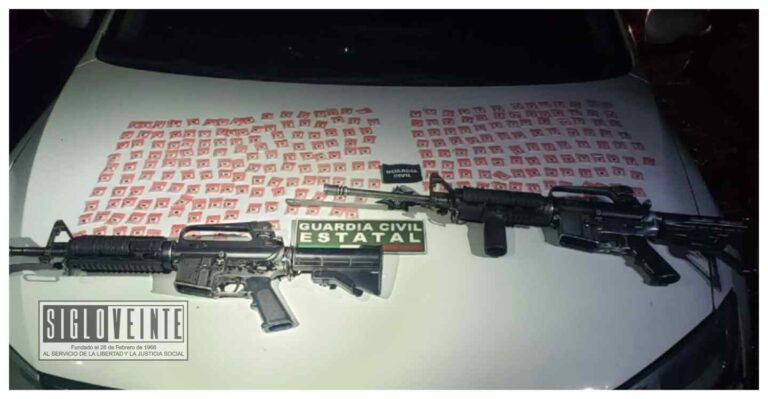 Asegura la Guardia Civil 267 envoltorios de droga, armas y vehículo con impactos de bala