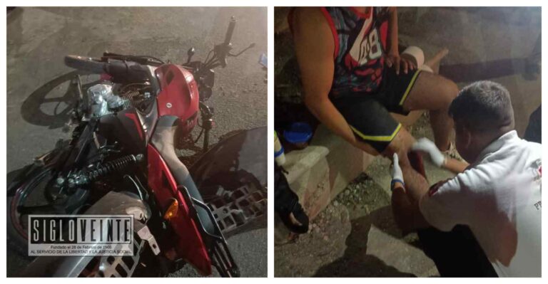 Automóvil embiste a motociclista y lo deja herido en el Libramiento Batallón Huetamo