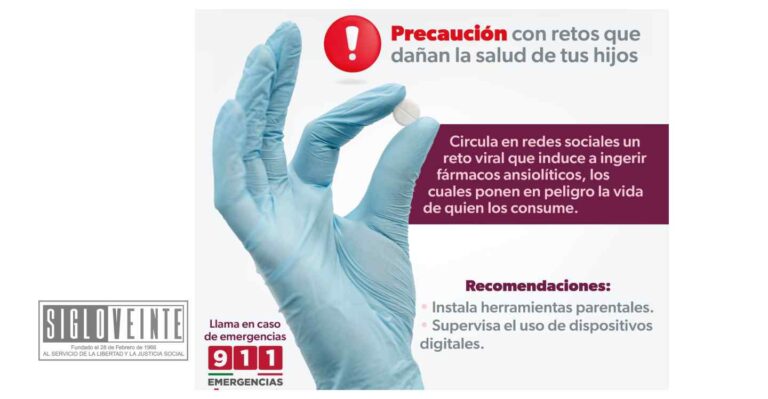 Alerta la SSM riesgo de reto viral en redes sociales, induce a menores a consumir fármacos y antidepresivos los cuales ponen en peligro la vida