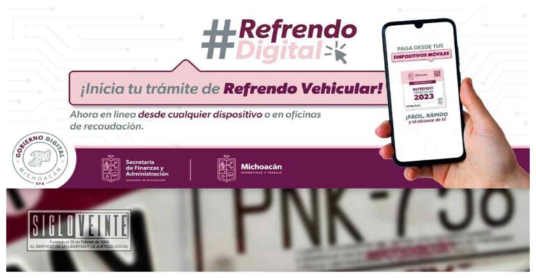 Anuncia el Gobierno de Michoacán que para este 2023 habrá refrendo digital, ahora sin calcomanía